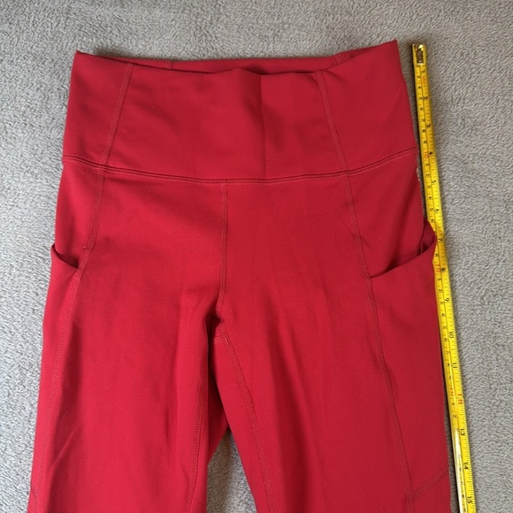 Fabletics Pureluxe Red High-Waisted with Side Pockets Leggings XS - Picture 3 of 10